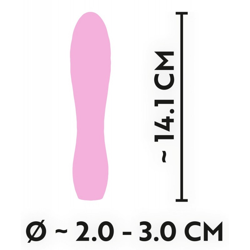 Cuties Mini 3 - akkus, vízálló, bordás vibrátor (pink) 55223 termék bemutató kép