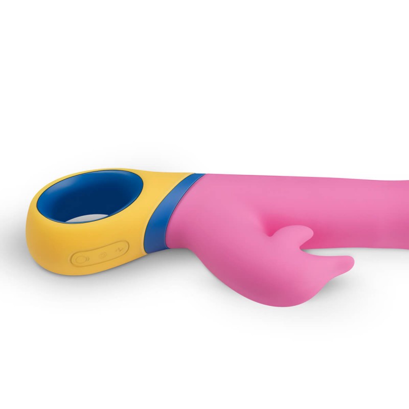 PMV20 Copy Dolphin - akkus, forgófejes, csiklókaros vibrátor (pink) 39029 termék bemutató kép