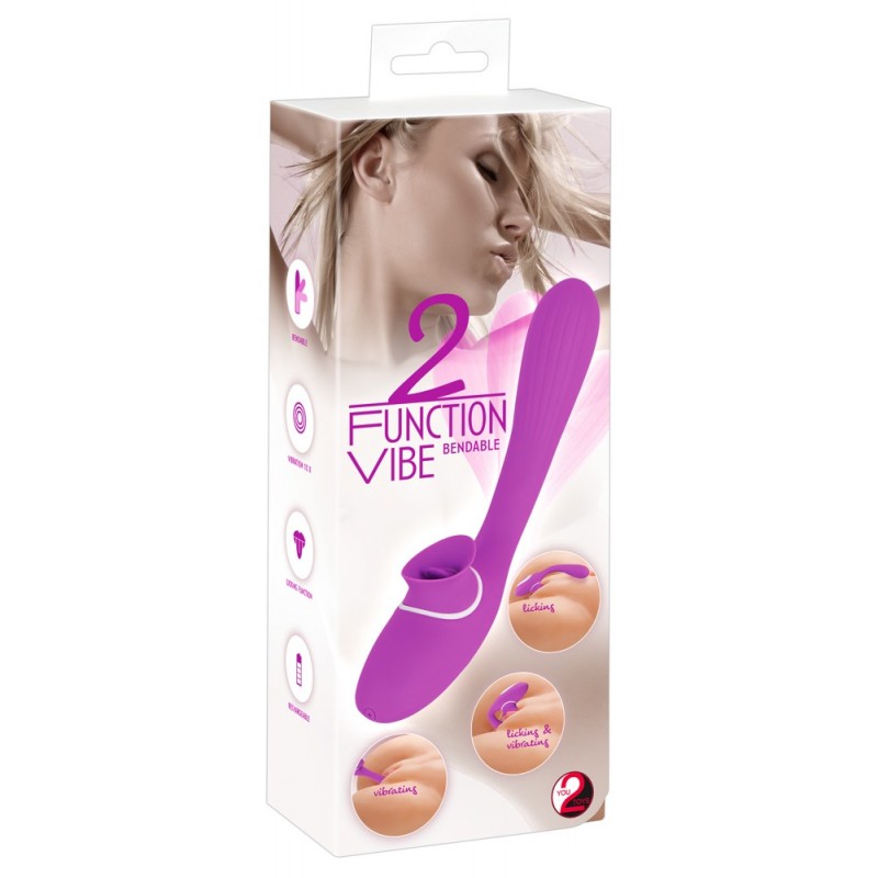 You2Toys 2 Function Vibe - akkus 2in1 vibrátor (lila) 59110 termék bemutató kép