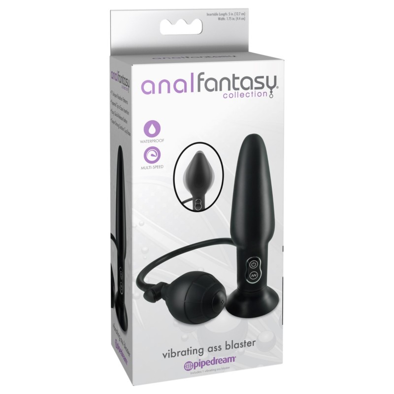 Anal Fantasy - pumpálható vibrációs anál plug (fekete) 127218 termék bemutató kép