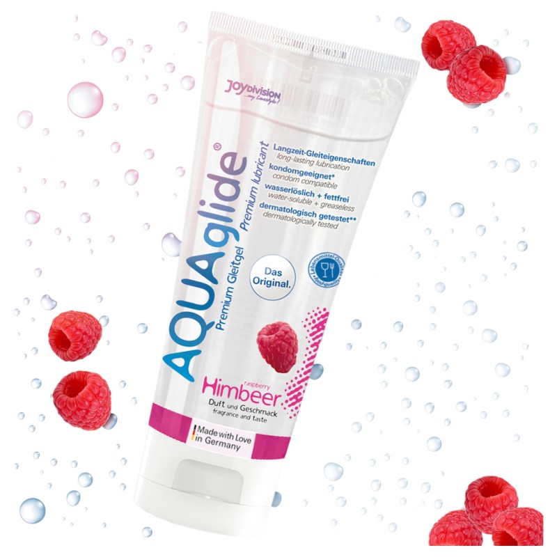 AQUAglide - vízbázisú síkosító - málna (100 ml) 129342 termék bemutató kép