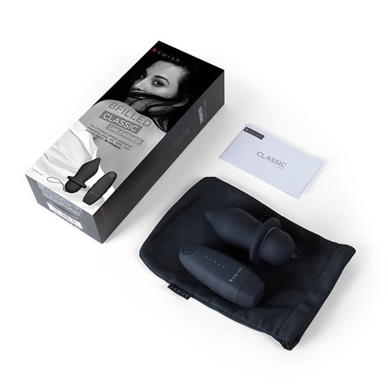 B SWISH Bfilled Classic - rádiós anál vibrátor (fekete) 33763 termék bemutató kép