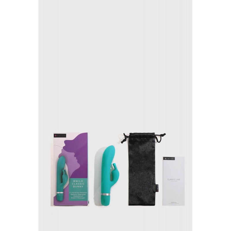 B SWISH Bwild Classic Bunny - csiklókaros vibrátor (türkiz) 30423 termék bemutató kép
