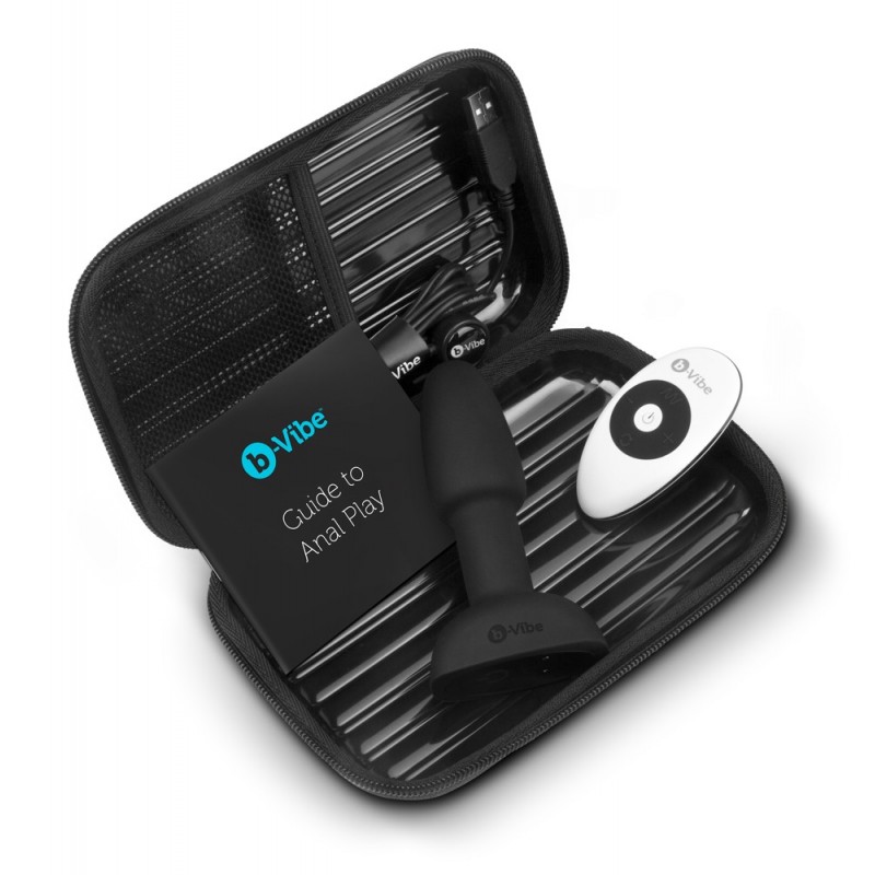 b-Vibe Rimming - forgó gyöngyös anál vibrátor (fekete) 76196 termék bemutató kép