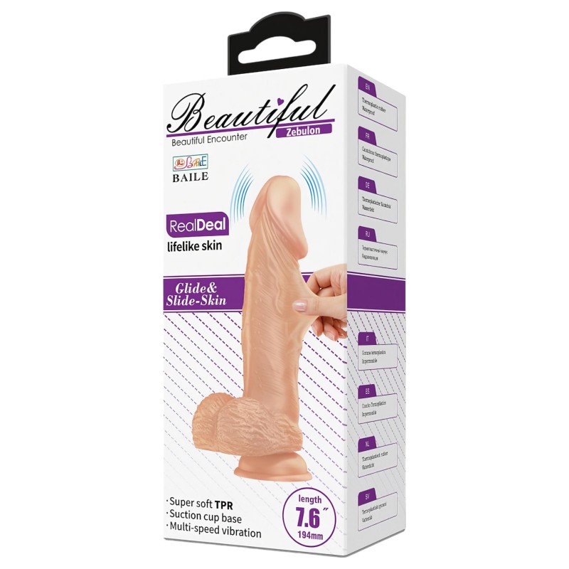 Baile Zebulon - élethű, herés vibrátor - 19 cm (testszínű) 142728 termék bemutató kép