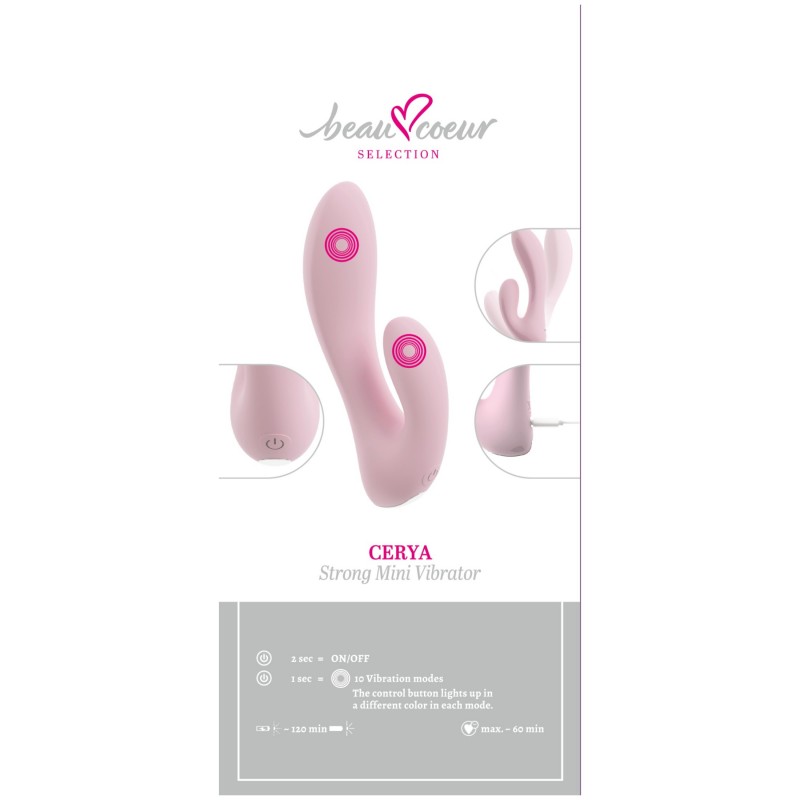 Beau Coeur Cerya - mini csiklókaros vibrátor (halvány pink) 124305 termék bemutató kép