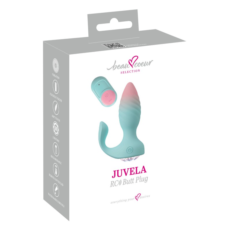 Beau Coeur Juvela - vibrációs anál plug (türkiz) 124346 termék bemutató kép