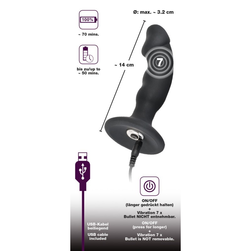 Black Velvets - akkus, péniszes anál vibrátor (fekete) 26647 termék bemutató kép