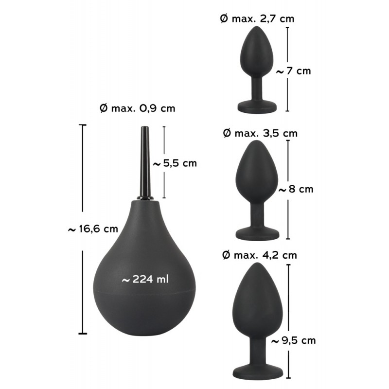 Black Velvets - anál plug szett (4 részes) - fekete 44317 termék bemutató kép