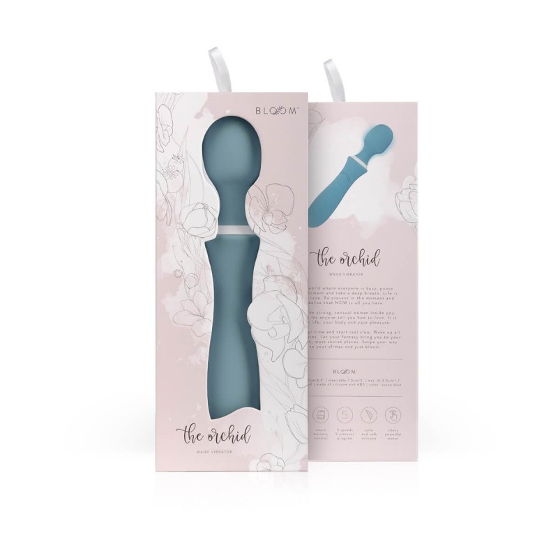 Bloom Orchid Wand - akkus, masszírozó vibrátor (türkiz) 36327 termék bemutató kép