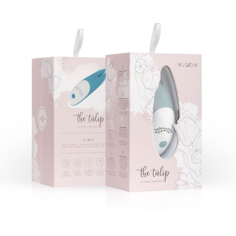 Bloom Tulip - akkus, szilikon csikló vibrátor (türkiz) 36373 termék bemutató kép