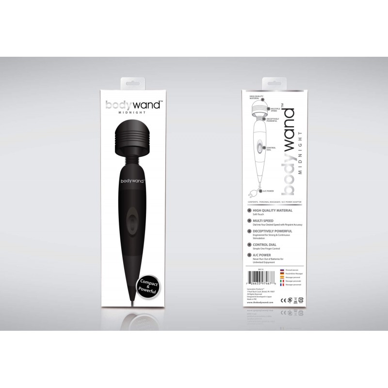 bodywand Midnight kompakt hálózati wand-masszírozó – fekete 42621 termék bemutató kép