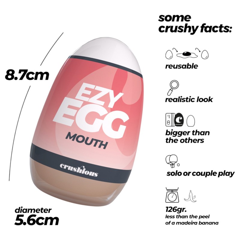Crushious Ezy Egg Mouth - maszturbátor tojás (testszínű) 148024 termék bemutató kép