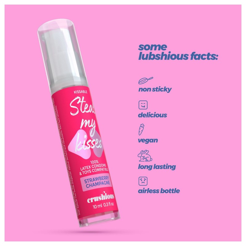 Crushious Steal My Kisses - ízes síkosító, eper-pezsgő (10ml) 148044 termék bemutató kép
