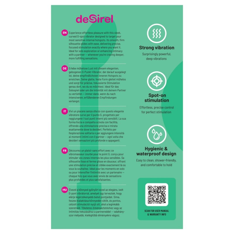 Desirel - akkus ívelt G-pont vibrátor (rózsaszín) 152610 termék bemutató kép