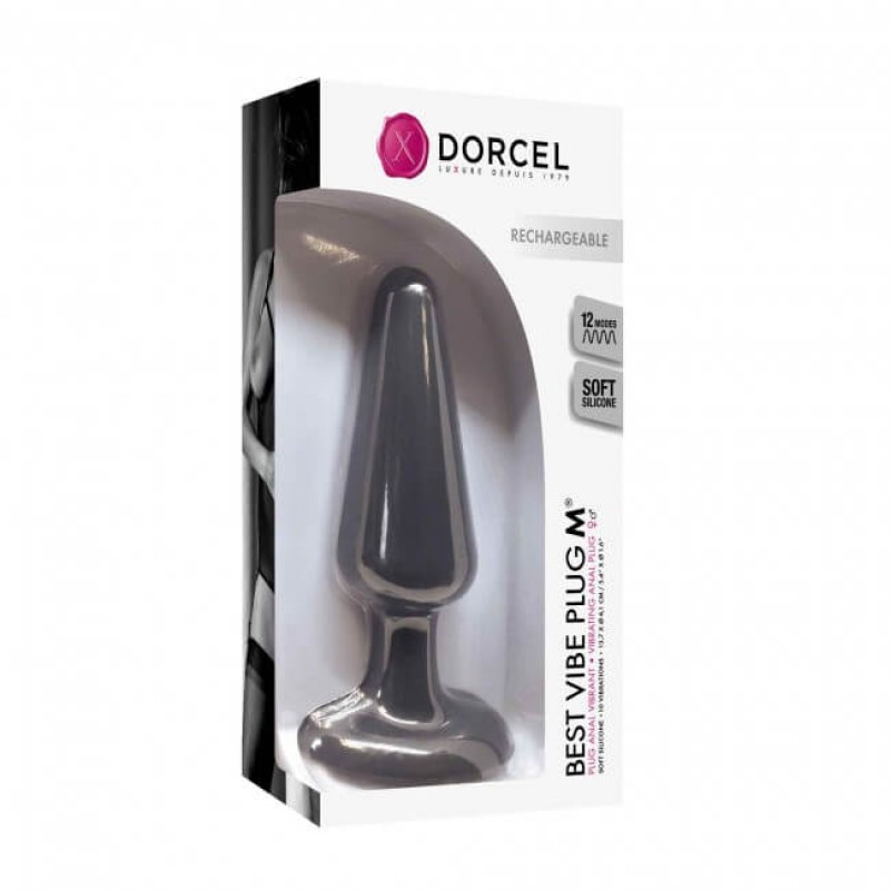 Dorcel Best Vibe Plug M - akkus, anál vibrátor (fekete) 50961 termék bemutató kép