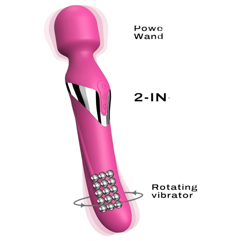 Dorcel Dual Orgasms - akkus, 2in1 masszírozó vibrátor, wand masszírozó (pink) 156157 termék bemutató kép