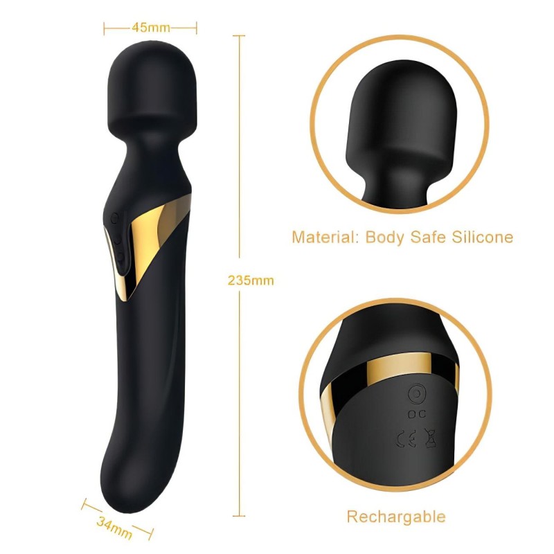 Dorcel Dual Orgasms Gold - 2in1 masszírozó vibrátor (fekete) 100954 termék bemutató kép