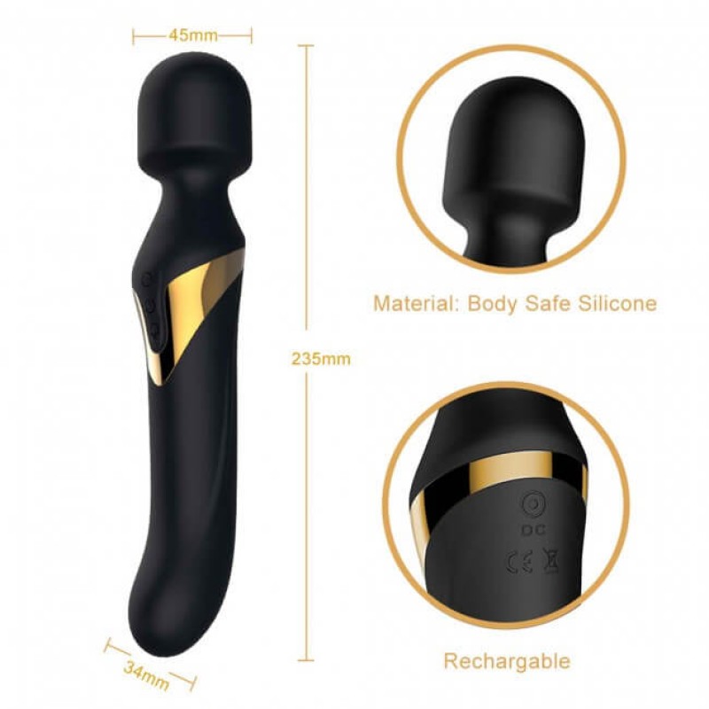 Dorcel Dual Orgasms Gold - 2in1 masszírozó vibrátor (fekete) 50873 termék bemutató kép