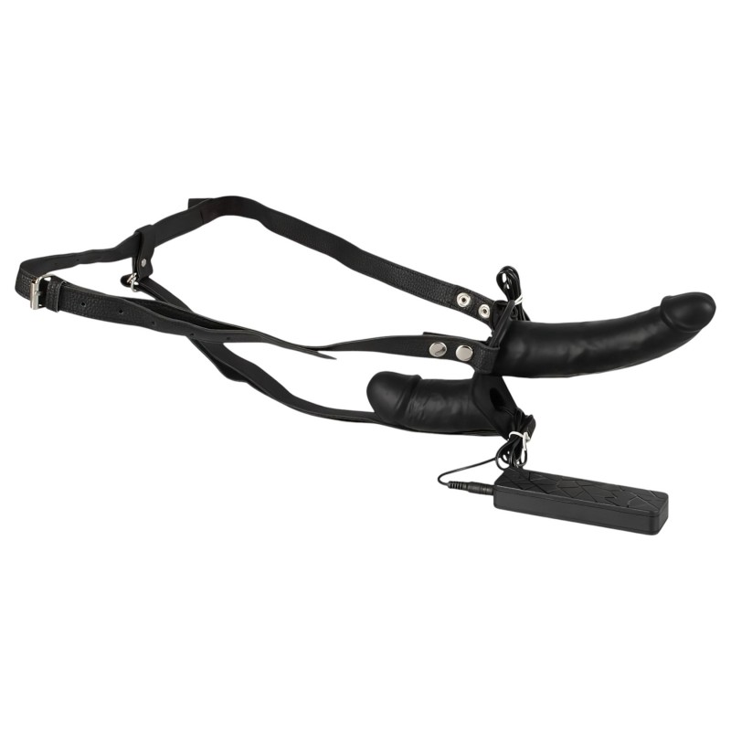 Double Thruster - felcsatolható dupla vibrátor (fekete) 98007 termék bemutató kép