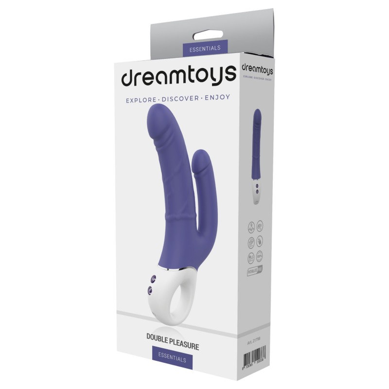 Dreamtoys Essentials - dupla vibrátor (lila) 139719 termék bemutató kép