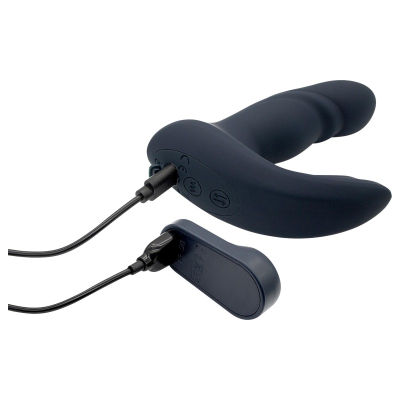 Dreamtoys Pulz - lökő párvibrátor távirányítóval (sötétkék) 139826 termék bemutató kép