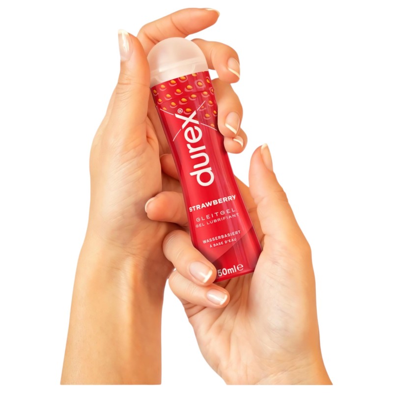 Durex Strawberry - epres ízű vízbázisú síkosító (50 ml) 159016 termék bemutató kép
