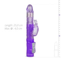 Easytoys - lökő-forgő, nyuszis csiklókaros vibrátor (lila-áttetsző) 74984 termék bemutató kép