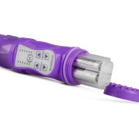 Easytoys - lökő-forgő, nyuszis csiklókaros vibrátor (lila-áttetsző) 73759 termék bemutató kép