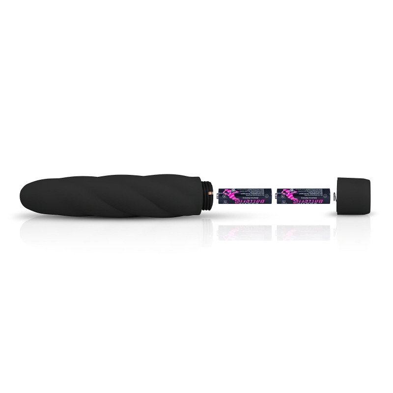 EasyToys Power Vibe - csavart szilikon rúdvibrátor (fekete) 158695 termék bemutató kép