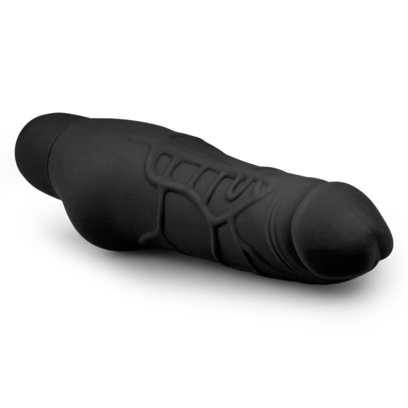 Easytoys Power Vibe - normál szilikon pénisz vibrátor (fekete) 72845 termék bemutató kép