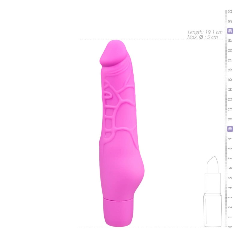 Easytoys Power Vibe - normál szilikon pénisz vibrátor (pink) 35756 termék bemutató kép
