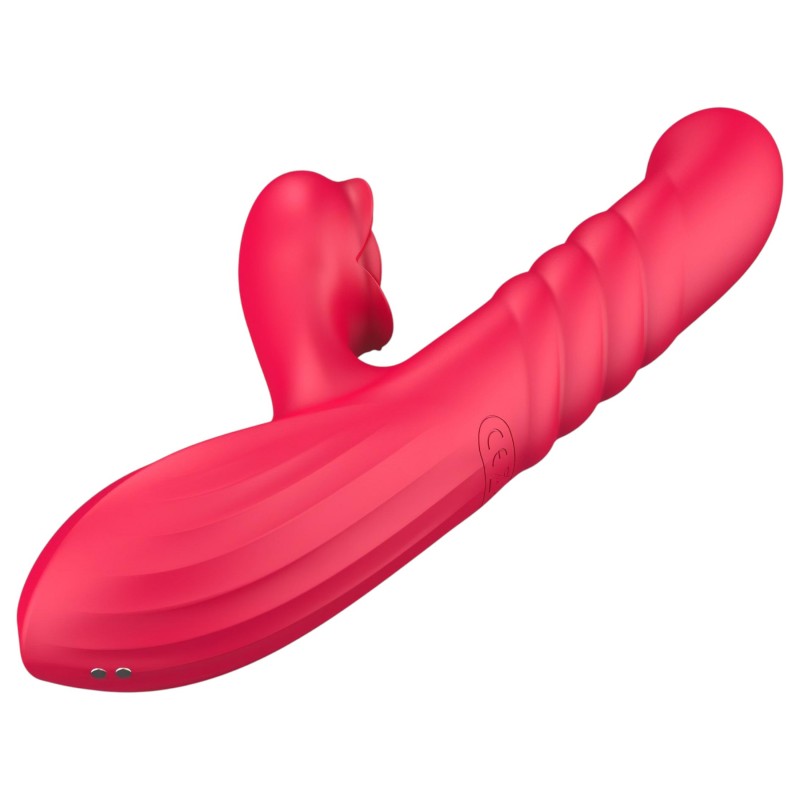 Erospace Sweet Play - 2in1 lökő és csiklóizgató vibrátor (piros) 170254 termék bemutató kép