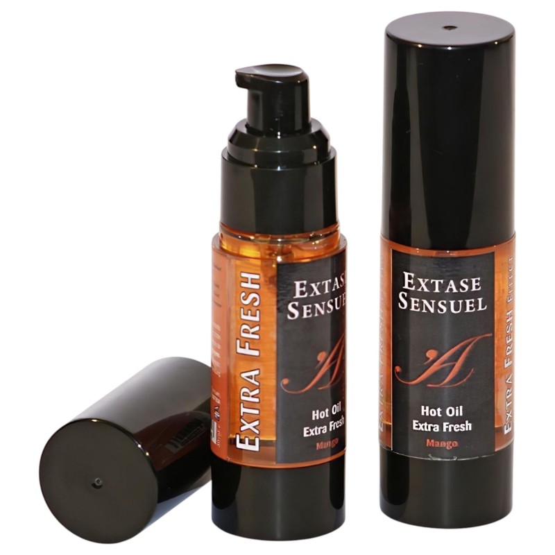 Extase Sensuel - hűsítő-melegítő masszázsolaj - mangó (30ml) 113461 termék bemutató kép
