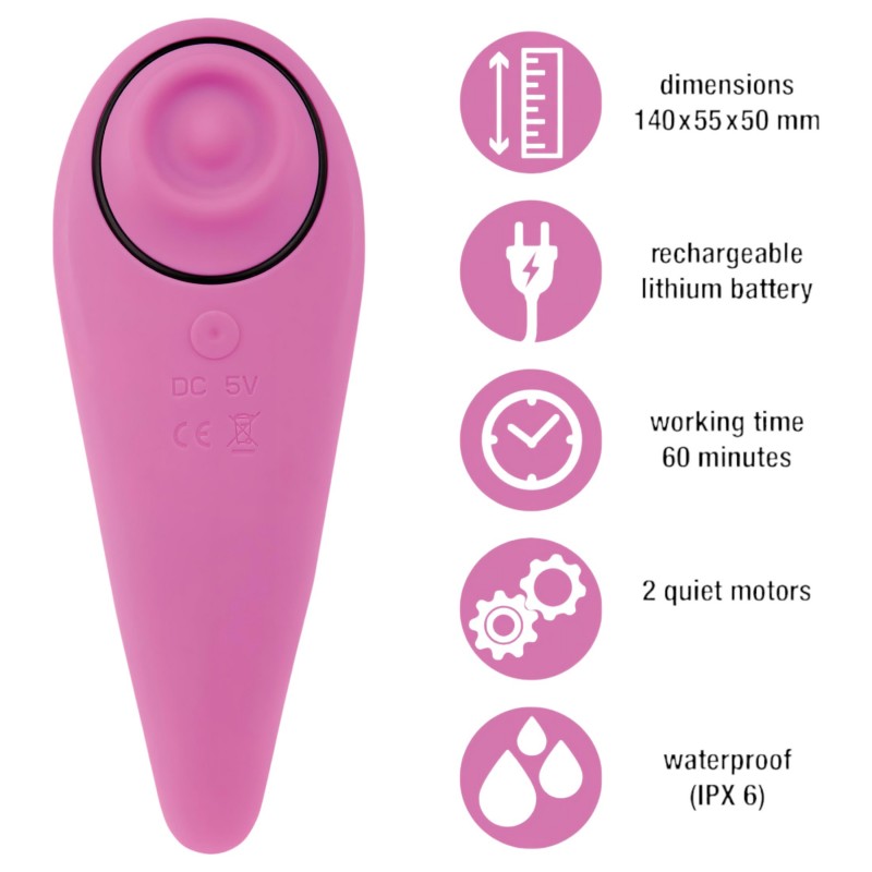 FEELZTOYS Femmegasm - akkus 2in1 csikló vibrátor (pink) 117533 termék bemutató kép