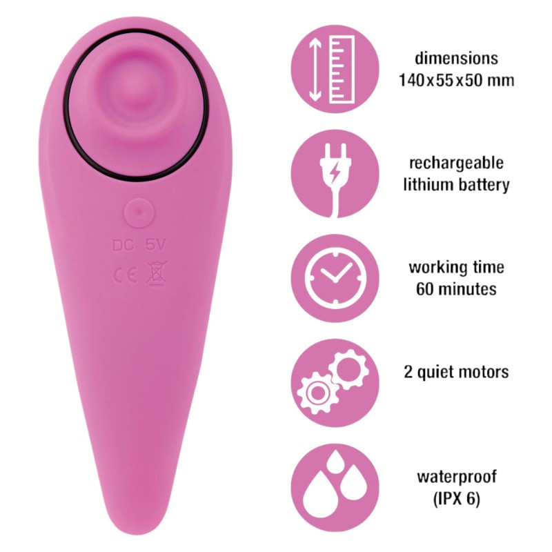FEELZTOYS Femmegasm - akkus 2in1 csikló vibrátor (pink) 94852 termék bemutató kép