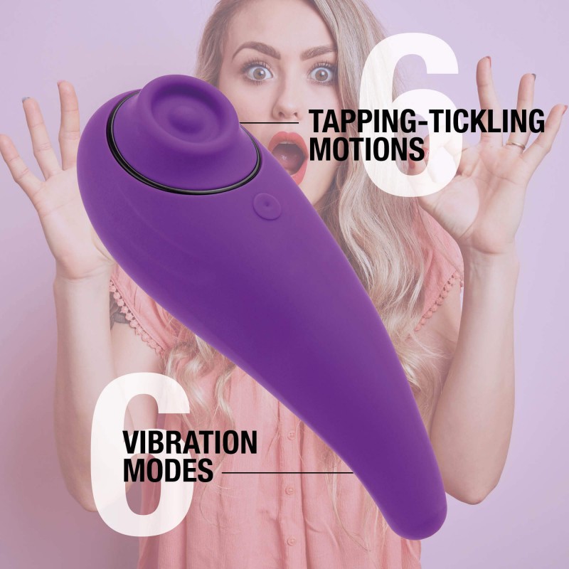 FEELZTOYS Femmegasm - akkus 2in1 csikló vibrátor (lila) 77034 termék bemutató kép