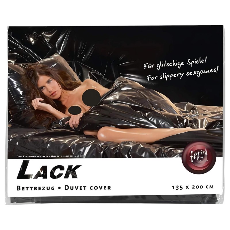 Fetish - Vinyl szex ágynemű (fekete, 135 × 200 cm) 140217 termék bemutató kép