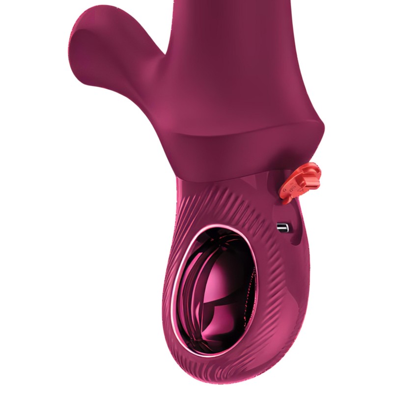 Fun Factory Bi Stronic Curve - lökő vibrátor csiklókarral (piros) 167480 termék bemutató kép