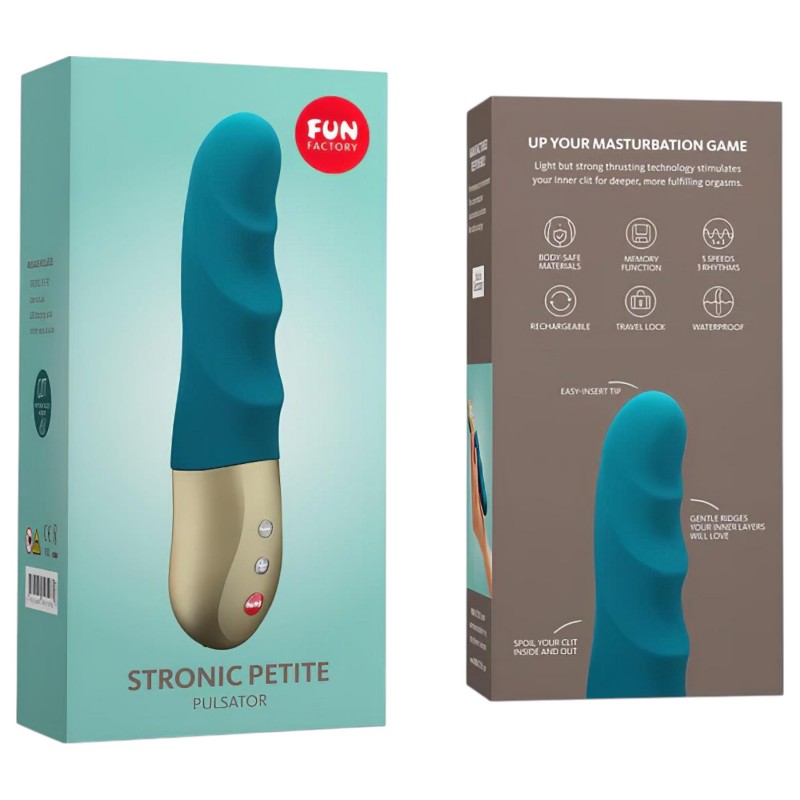 Fun Factory Stronic Petite - bordázott vibrátor (zöld) 120519 termék bemutató kép