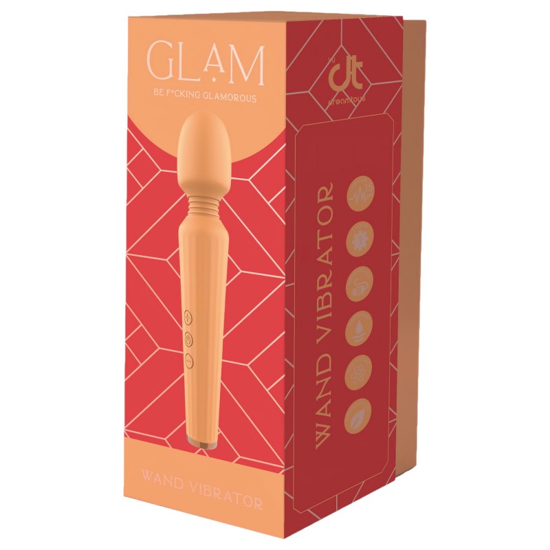 Glam - akkus wand masszírozó vibrátor (narancs) 154587 termék bemutató kép
