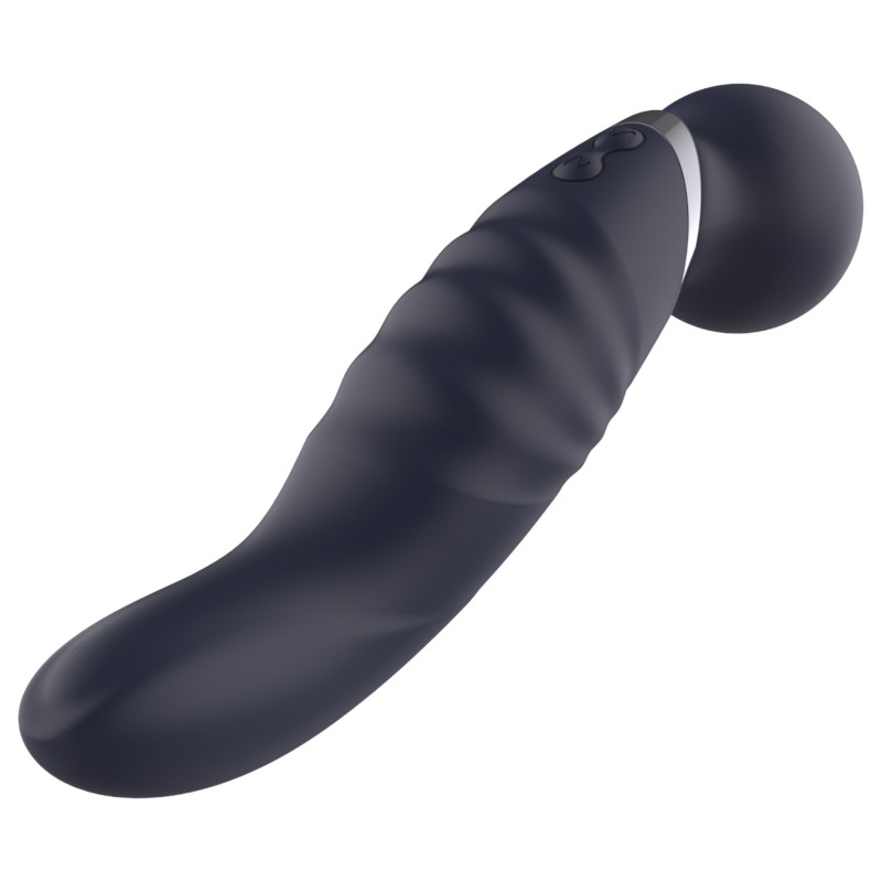 Glam - kétvégű wand vibrátor (sötétszürke) 139845 termék bemutató kép