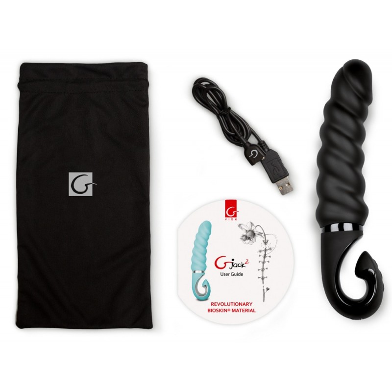 Gvibe G-jack 2- akkus, vízálló szilikon vibrátor (fekete) 51052 termék bemutató kép