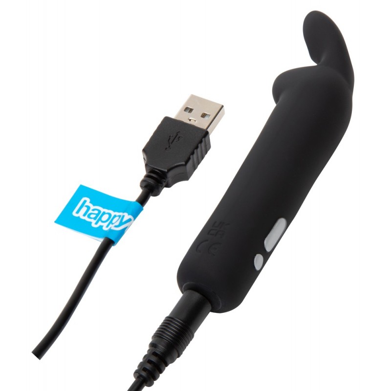Happyrabbit Bullet - akkus, nyuszis rúdvibrátor (fekete) 64196 termék bemutató kép