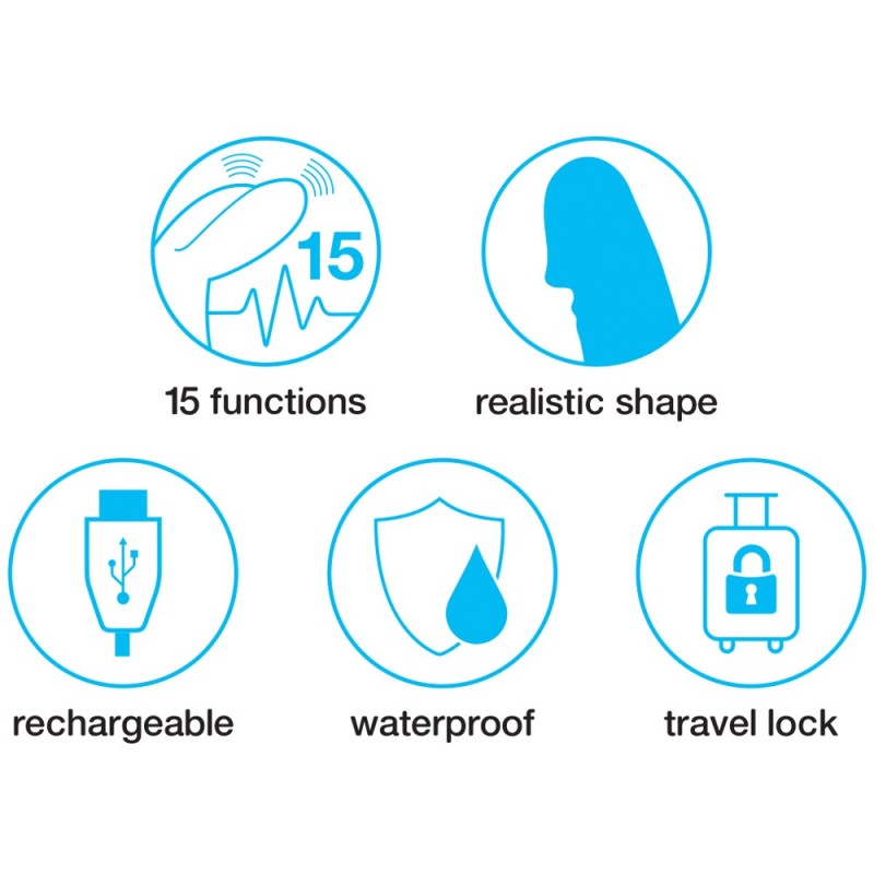 Happyrabbit Realistic Slim - akkus, csiklókaros vibrátor (lila) 25356 termék bemutató kép