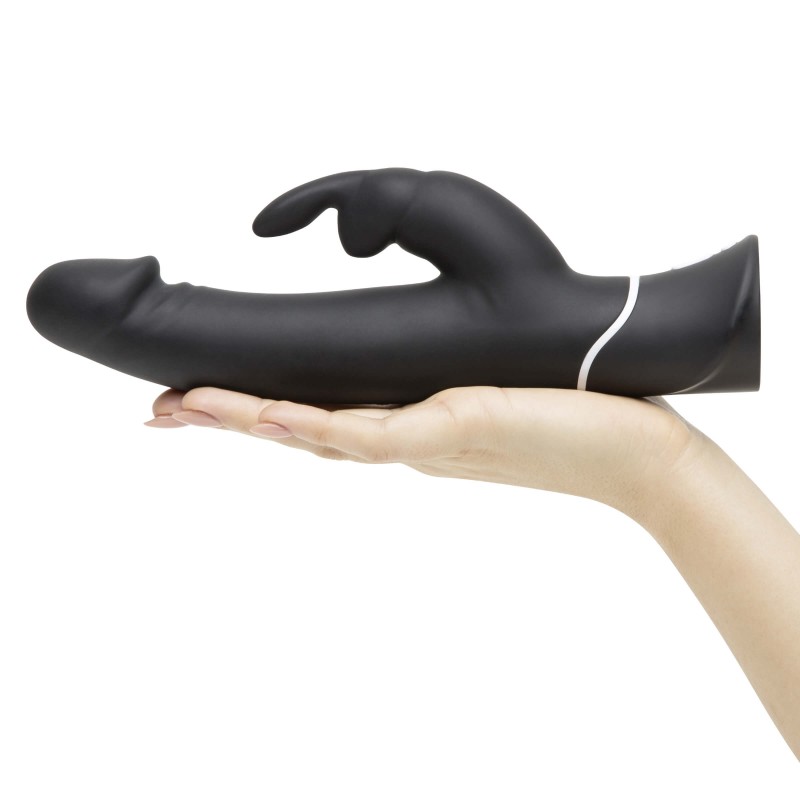 Happyrabbit Realistic - vízálló, akkus csiklókaros vibrátor (fekete) 21110 termék bemutató kép