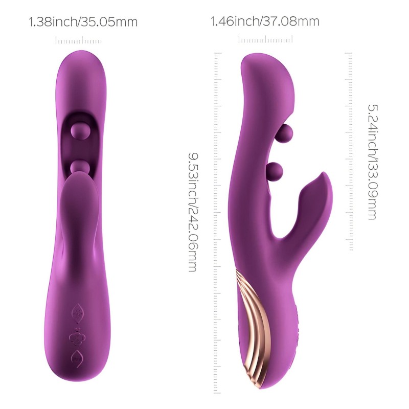 Honey Play Box Gem - App-vezérelt gyöngyös G-pont és csiklóizgató vibrátor (lila) 139183 termék bemutató kép