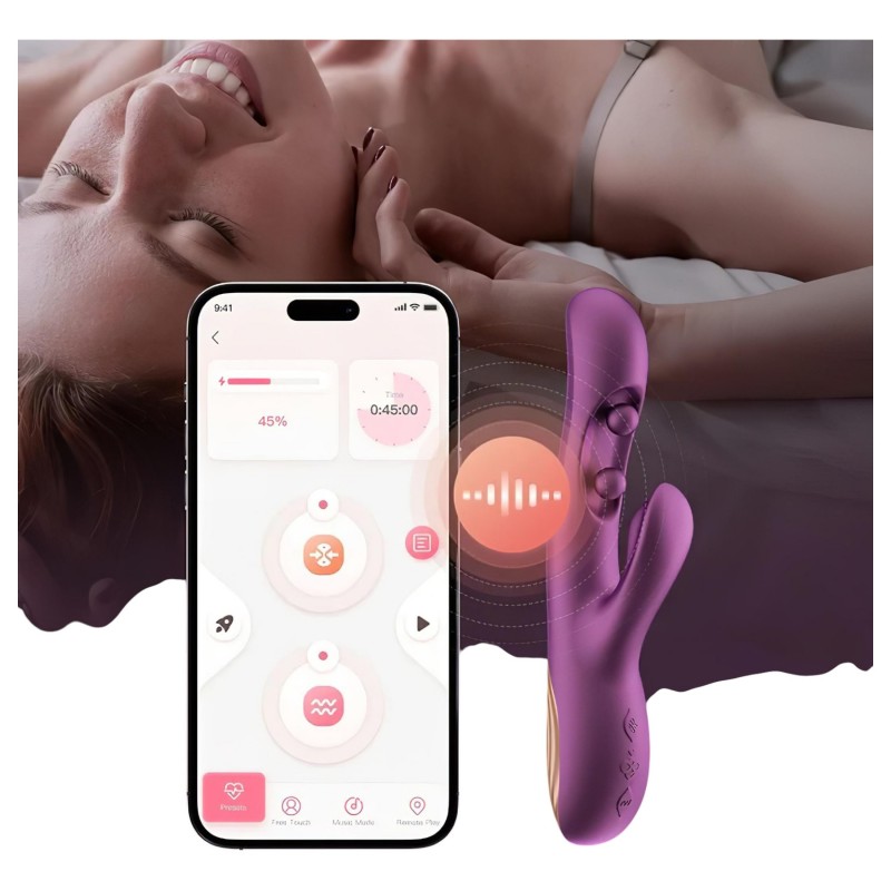 Honey Play Box Gem - App-vezérelt gyöngyös G-pont és csiklóizgató vibrátor (lila) 139185 termék bemutató kép
