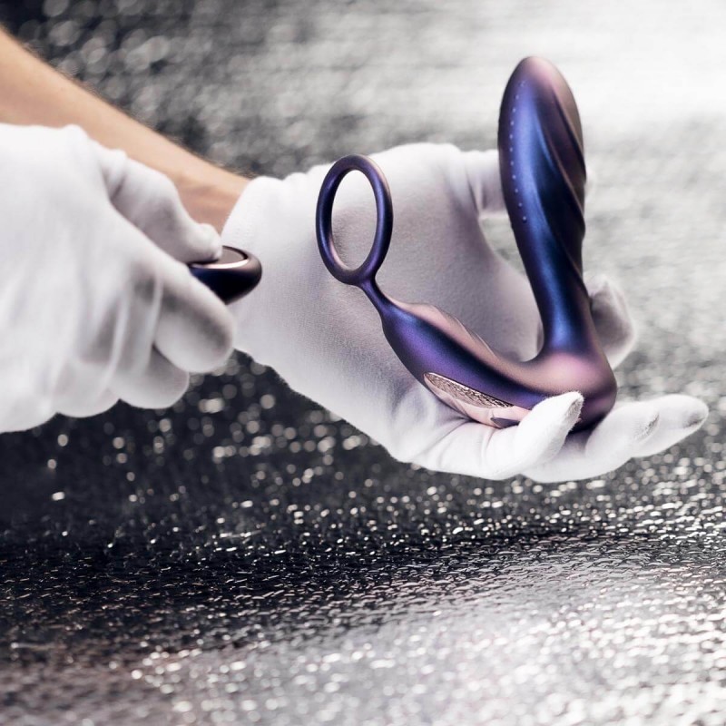 Hueman Black Hole - rádiós anál vibrátor péniszgyűrűvel (lila) 93835 termék bemutató kép