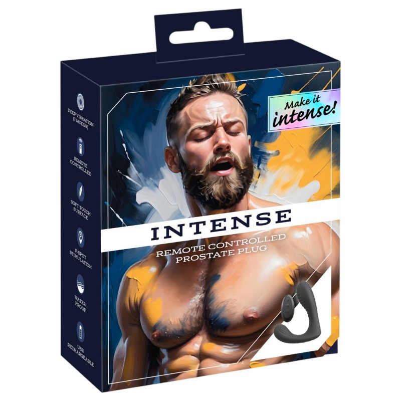 Intense - távirányítós prosztata masszírozó vibrátor (fekete) 128170 termék bemutató kép